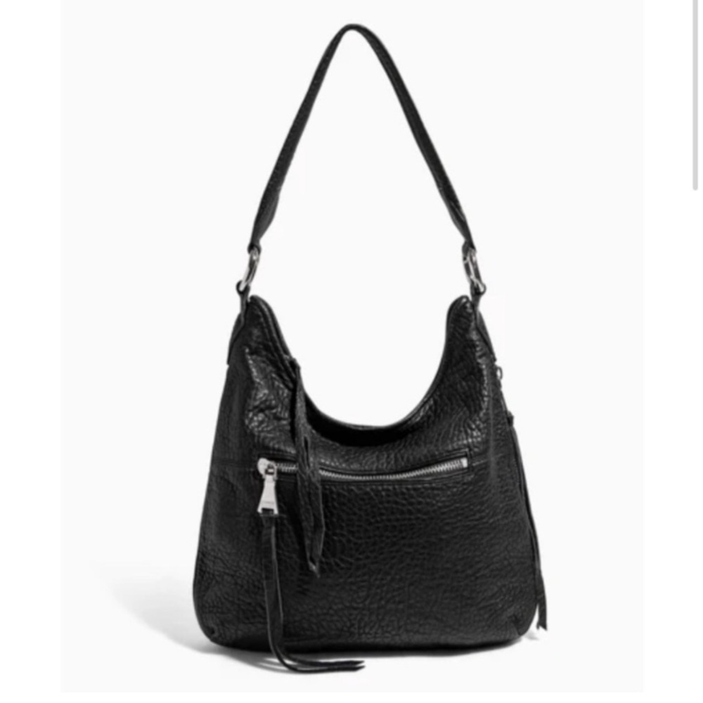 Aimee Kestenberg Expandable Hobo Good Times Black pebbled leather